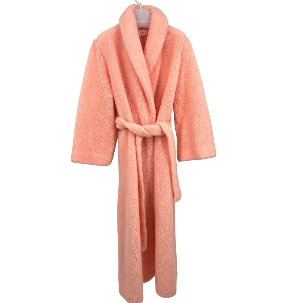 Vintage 70s Rhapsody Fluffy Cozy Bubblegum Pink Robe Bathrobe Kidcore Barbie O/S
